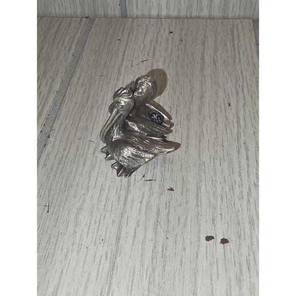 Hudson Pewter VTG 80's Pair Of Pelican Figurine 2" H Made in USA Noah's Ark 2185 - Picture 3 of 7